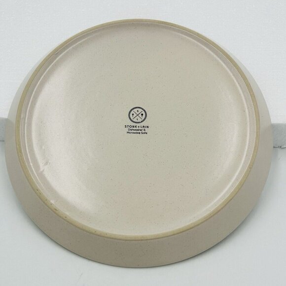 Stone + Lain Speckled Light Taupe Stoneware 10.25" Dinner Plate Spill Edge - Picture 4 of 6